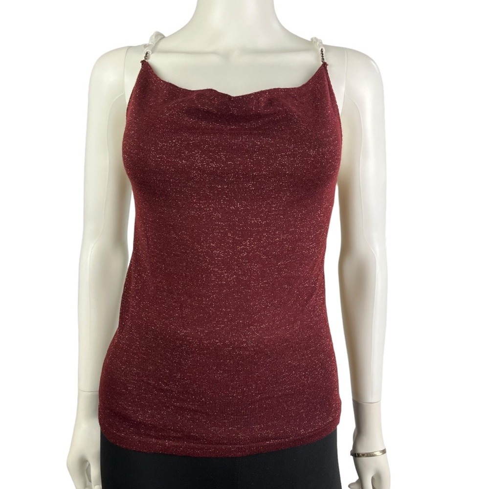 Sam‎ Edelman Burgundy Beaded Tank Top Womens Size XS - NWT